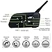 Motorcycle Helmet Bluetooth Intercom Headset,V6 BT 1200M Range 6 Riders Wireless Interphone Speakers IP65 Waterproof Communication Systems Kit for Motorbike Skiing Cycling Climbing,2 Pack