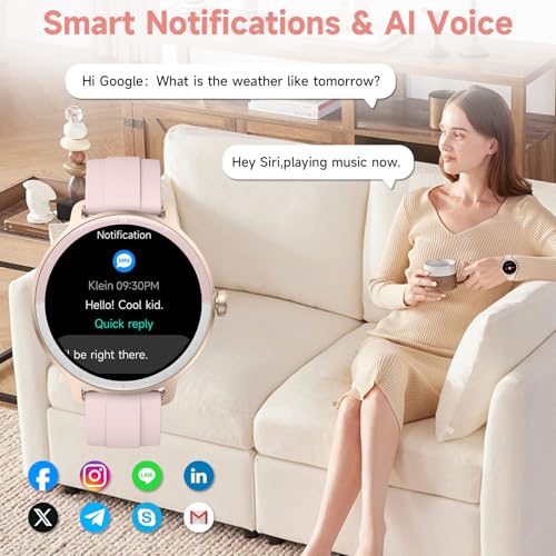 Smart Watch for Men Women, Bluetooth Call/AI Voice, 1.27" DIY Dial Smartwatch with 100+ Sport Modes, IP68 Waterproof Watch with Heart Rate Sleep SpO2 Step Monitor, Fitness Watch for Android iOS Phone