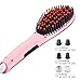 Hair Straightener Brush Anti Static Ceramic Heating Detangling Hair Brush Faster Straightening Styling Tools Hair Straightening Iron Pink Color
