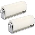 Skelang 6" Slide Gate Guide Roller with Post Welded Bracket, UHMW Hard Nylon Sliding Rolling Gates Guider, Heavy Duty Sealed Ball Bearing Side Roller Assembly, Pack of 2