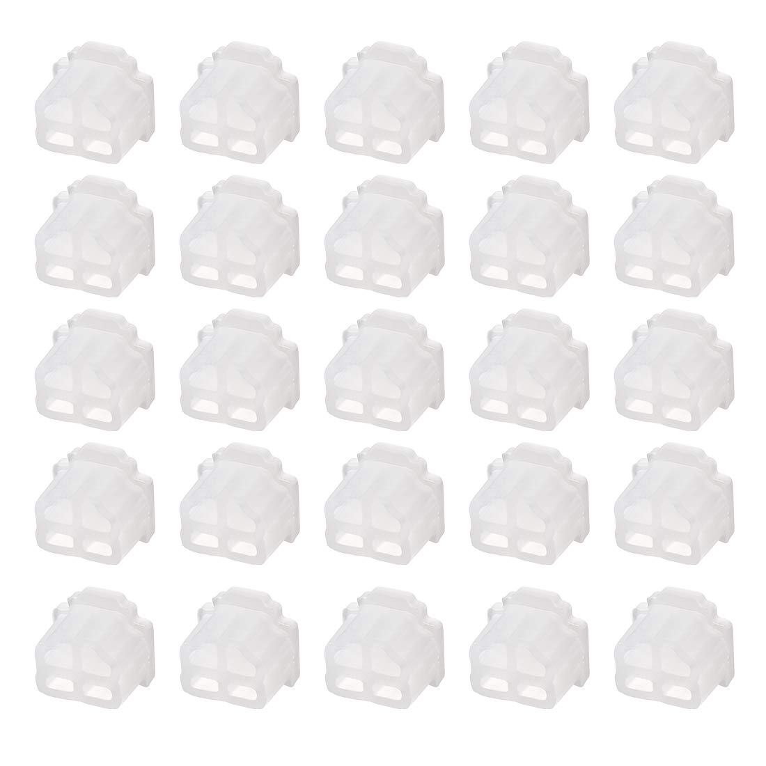 sourcing map 20pcs RJ11 Silicone Protector Telephone Modular Port Anti Dust Cap Cover 9.5mmx7.5mm Clear