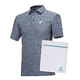 Men's Dry Fit Golf Polo Shirt, Athletic Short-Sleeve Collared Golf Shirt (Laundry Bag Included)