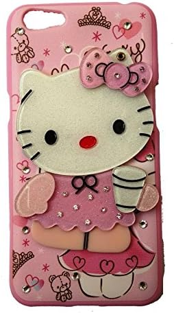 Anvika Hidden Mirror Kitten Doll Girl Baby Bear Case with Diamonds Studs Back Case Cover for Oppo A71 (Colours May Vary)