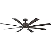 Wind River WR2120TB Richland 65" Damp-Rated Ceiling Fan with LED Light and Remote, Textured Brown