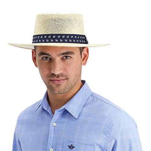 Dockers Men's Straw Fedora Hat, Tan/Navy, S/M Pricepulse