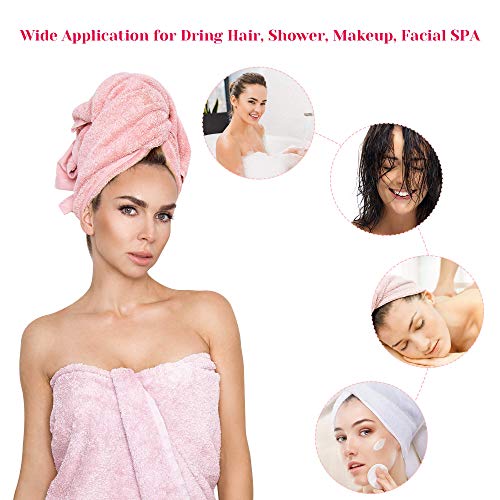 image for Anezus 4 Pack Hair Towel Wrap Microfiber Hair Turban Bath Shower Dryin