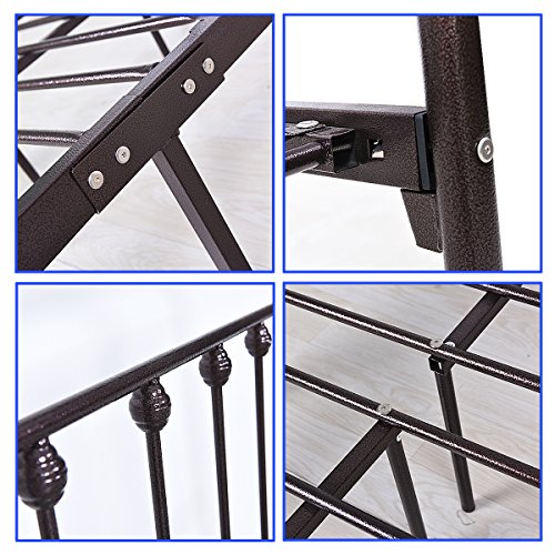 Metal Platform Bed Frame with Headboard and Footboard 12 Legs Mattress