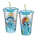 Vandor 42114 My Little Pony Rainbow Dash 18 oz Acrylic Travel Cup with Lid and Straw, Multicolor