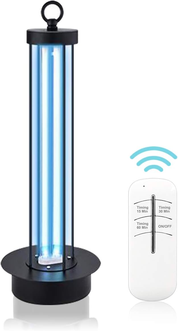 ISFOFO Ultraviolet lamp, 38W 120V Powerful Ultraviolet Light, Remote Control UV-C Light, Perfect for Living Room Bedroom Sanitizer Household Pet House, No Ozone
