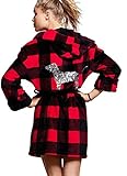 Victoria's Secret PINK Bling Plush Robe Red Pepper Gingham X-Small/Small