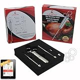 Grill Sense 304 Stainless Steel Meat Injector Kit With 2-oz Large Capacity Barrel And 3 Professional Marinade Needles