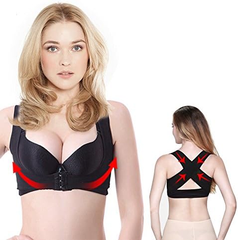 Chest Supports for Women,Rtdep Chest Brace Up, Women Posture Corrector, Shape Corrector Prevent Chest Hunchback, Sagging, Posture Corset Bra X Strap Vest (M, Black)