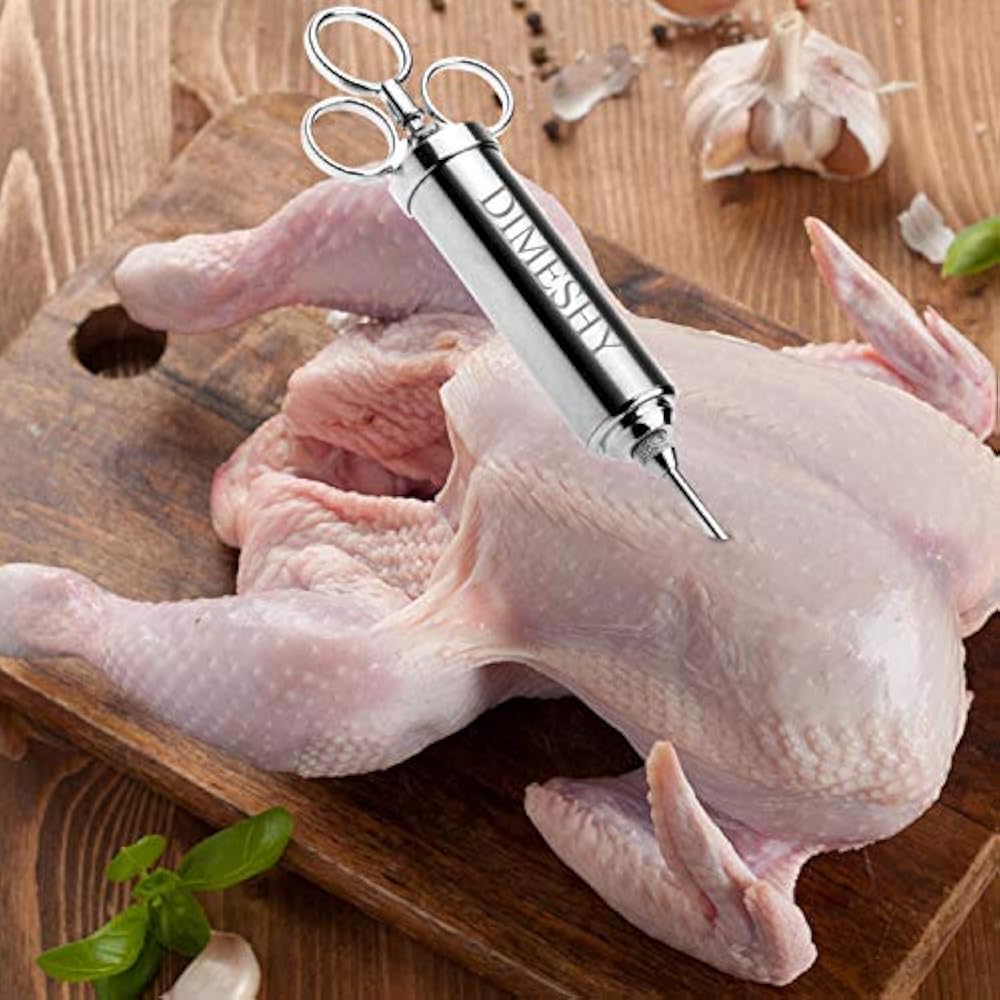 Heavy Duty 304 Stainless Steel Meat Injector Kit With 2oz Large