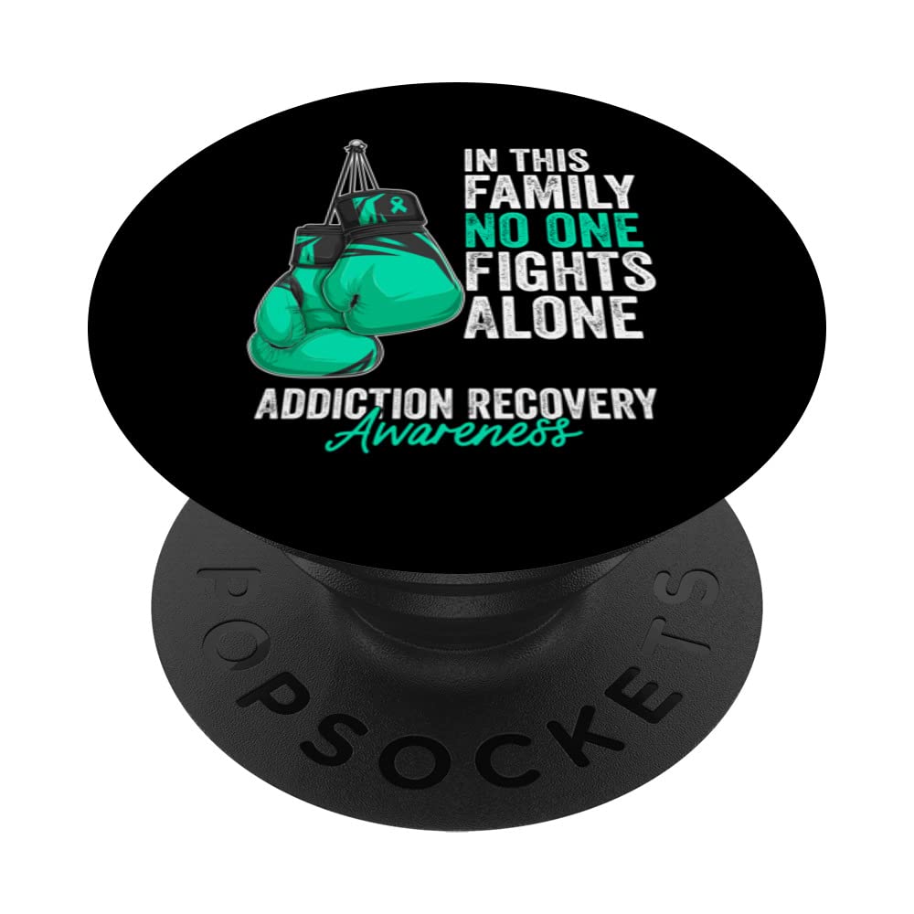 Addiction Recovery Awareness Month Gloves Teal Ribbon PopSockets Swappable PopGrip
