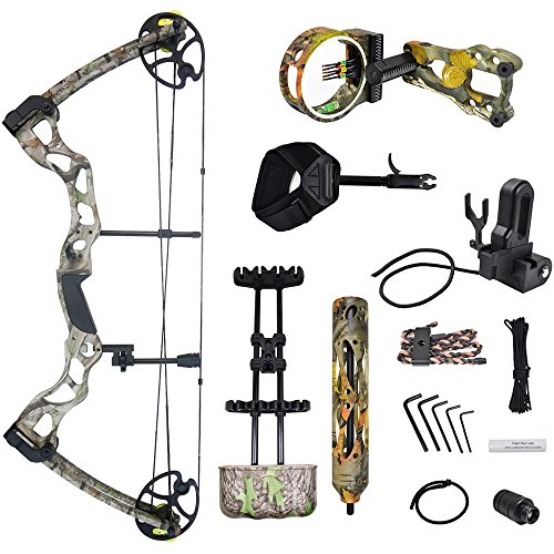 image for iGlow 40-70 lbs Tree Camouflage Camo Archery Hunting Compound Bow with
