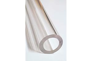 BEST ACRYLICS 1 Pc - 1 1/2” OD x 1" ID x 8" INCH LONG CLEAR ACRYLIC PLEXIGLASS LUCITE TUBE HEAVY 1/4" WALL
