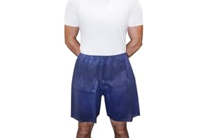 Dukal 360 Patient Exam Shorts – Unisize, Non-Sterile, Dark Blue, Comfortable Disposable Medical Wear for Clinics & Hospitals, 5 Bags of 10 (50 Total Pieces per Case)