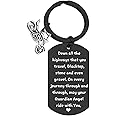 Nfyxcaz Motorcycle Keyring Biker Keyring Gift Valentine's Day Gifts Ride Safe Gifts Biker Gifts for Dad Husband Boyfriend Ride Safe Keychain May Your Guardian Angel Ride with You