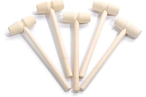 TEENSERY 10 Pcs Wooden Mini Hammers Multi-Purpose Natural Wood Hammer for Crab Lobster Mallets