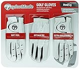 TaylorMade Men's Golf Gloves, Leather Palm Patch, 3 Pack (Medium)