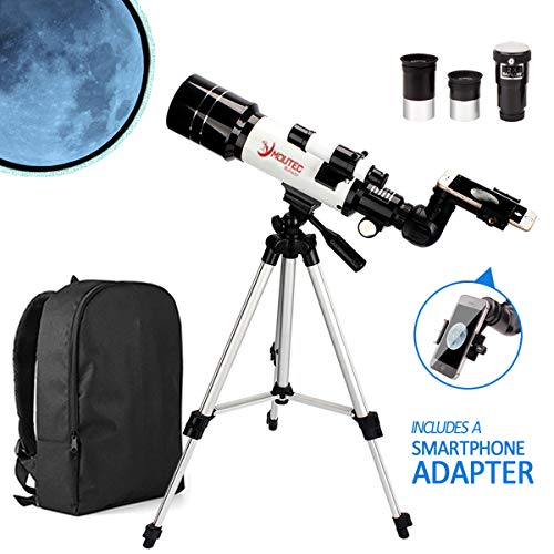 MOUTEC Kids Telescope for Astronomy Beginners with Backpack Smartphone Adapter, Portable 70mm Refractor Travel Telescope for Camping - Great for Children to Explore Space Moon Star