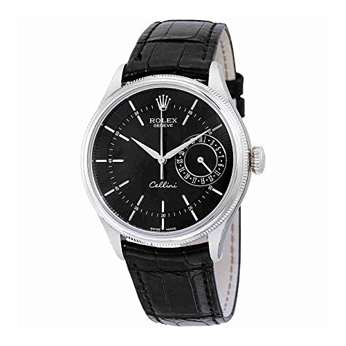 Rolex-Cellini-Date-Black-Dial-18kt-White-Gold-Mens-Watch-50519BKSBKL