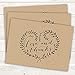 Kraft Leaves Love And Thanks Note Card Pack / 36 Leaf Wreath Thank You Greeting Cards And Kraft Envelopes / 3 1/2
