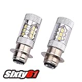 Sixty61 LED Headlight Bulbs for Yamaha YFZ450 YFZ 450 YFZ450R 2004-2016 2017 2018 2019 HID 35W White