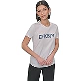 DKNY Women's Short Sleeve Textured Logo T-Shirt