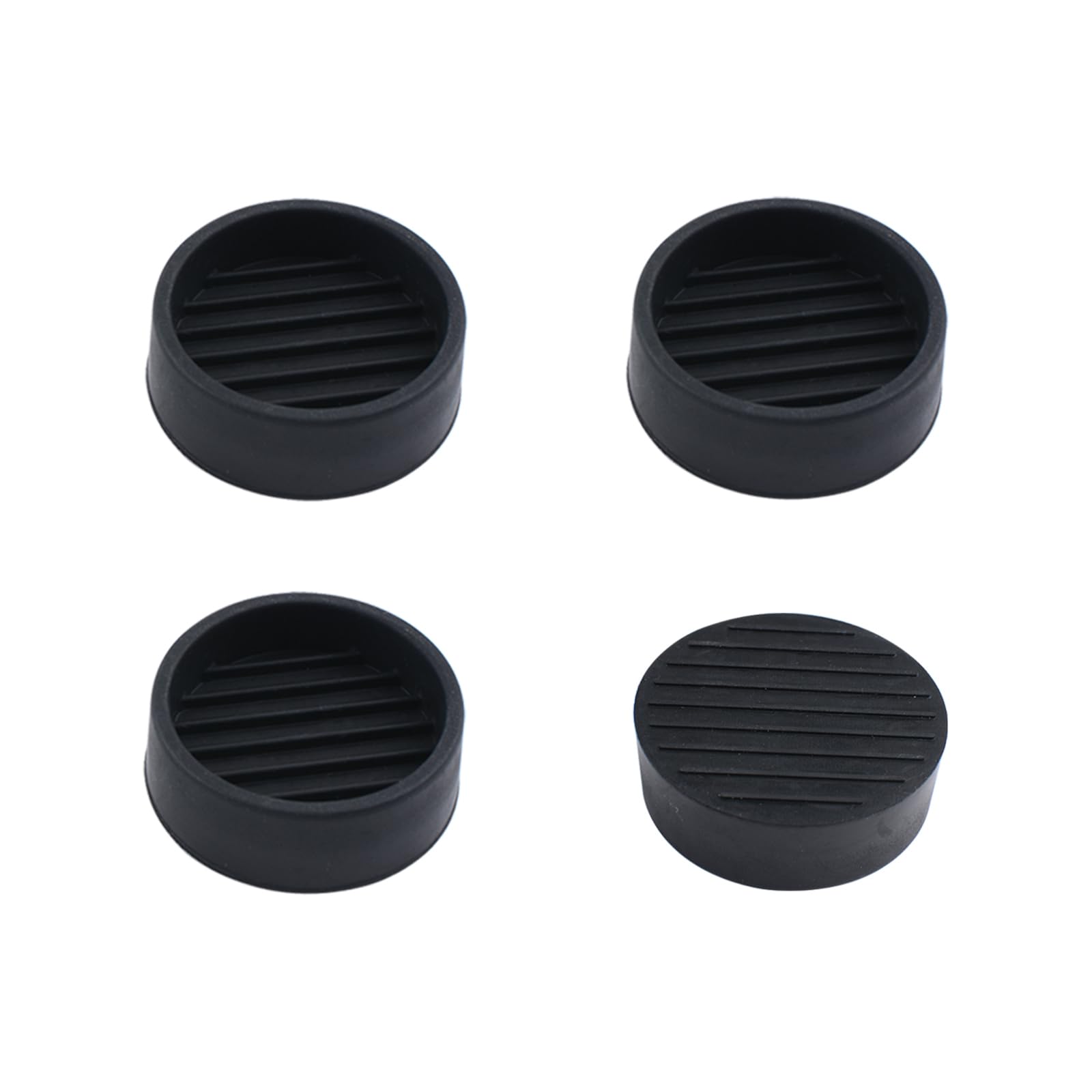 UFURMATE 1.5in Round Furniture Caster Cup 4PCS Black Rubber Furniture Coasters Chair Wheel Stopper Non Slip Floor Protector for Carpet, Hardwood Floor, Tile