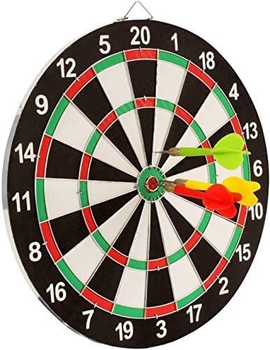 WireScorts 100% 12 inch Double Faced Flock Printing Thickening Family Game Dart Board with 4 Needle (12")