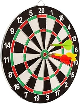 Tickles Double Sided Dart Board Game - with 6 Darts for Adults
