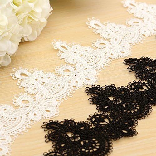 Polyester Sewing Craft Crochet Scallop Shape Net Lace Trim Clothes Embroidered Applique Decorative Ribbon