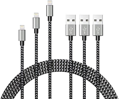 GPDSTAR Lightning Cable for iPhone, 3 Pack 3FT 6FT 9FT Nylon iPhone Charger (Black)