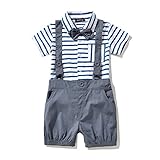 Baby Boy's Bowtie Gentleman Romper Jumpsuit Overalls Stripe Rompers Sets