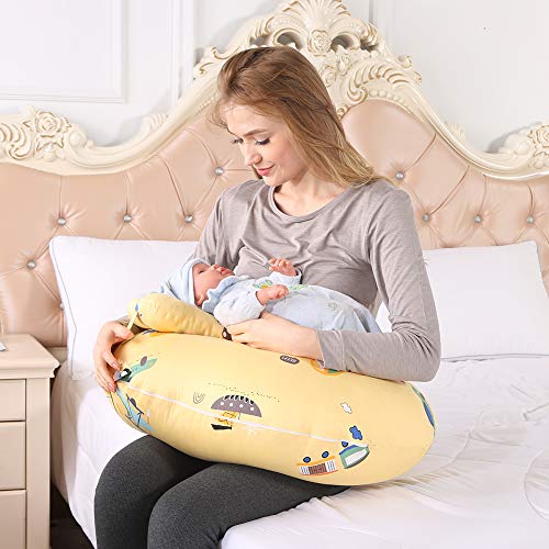 Multifunctional Pregnancy Pillow & Breastfeeding Pillow + Inner Cushion. Cover 100% Cotton, Filling 100% Polyester, Baby Nest, Nursing Pillow, Maternity Pillow (Toy Car, 42 inch)