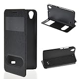 Huawei Honor 4 Play Case,COOLKE [Black] Luxury Folio Case View Window Ultra Thin Flip Cover for Huawei Honor 4 Play