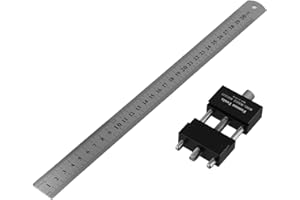FABULETTA Steel Ruler Positioning Block Scriber Line Marking Gauge Woodworking, Aluminum Alloy Body, 300mm Ruler, Clamps 20-6