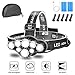 Headlamp,Brightest 18000 Lumen 8 LED 8 Modes Headlight with Red Warning Lihgt,USB Rechargeable Waterproof Headlight Flashlight,Super Bright Headlamp Flashlight for Camping,Fishing,Cellar,Outdoors