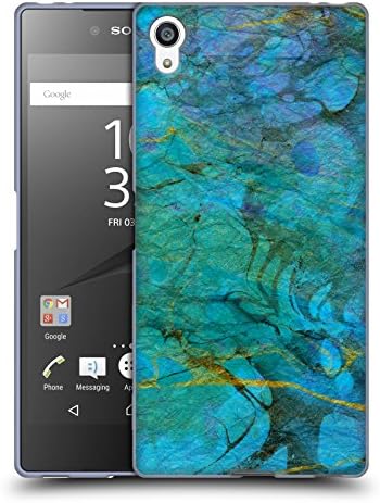 Official Haroulita Blue Gold 1 Marble Soft Gel Case for Sony Xperia Z5 Premium / Dual