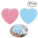 PIXNOR Makeup Brush Cleaner Finger Glove Silicone Cosmetic Clean Tools Pack of 2, Pink Blue