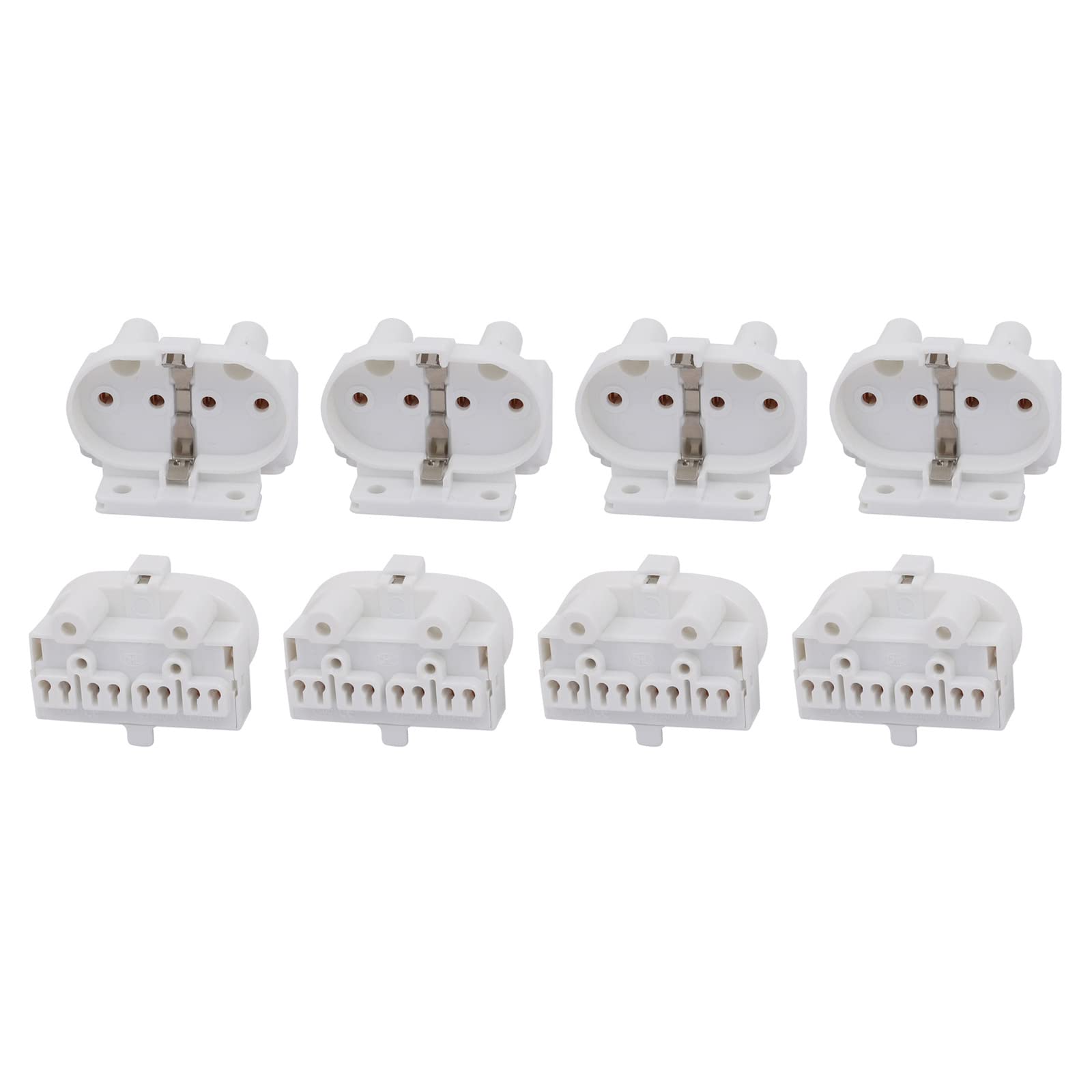 YOKIVE 8 Pcs H Lamp Fluorescent Light Holder, 2G11 Base Single Head Socket Light Replacement Parts, Great for Home, Office (White, 2A, AC 500V)