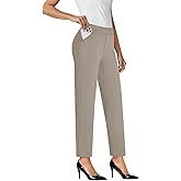 COPYLEAF Ankle Dress Pants Women High Waisted Work Travel Pants with Pockets Stretchy Business Casual Slacks