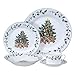 Gibson Home Tree Trimming 20 Piece Dinnerware Set - Christmas Theme