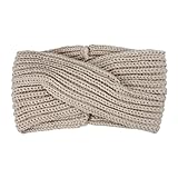 ABC® Winter Women Bohemia Weaving Cross Headband (Beige)