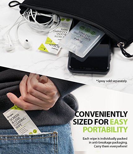 image for Ringke Screen and Lens Cleaning Wipes, 200 (50 x 4 Pack) Pre-Moistened