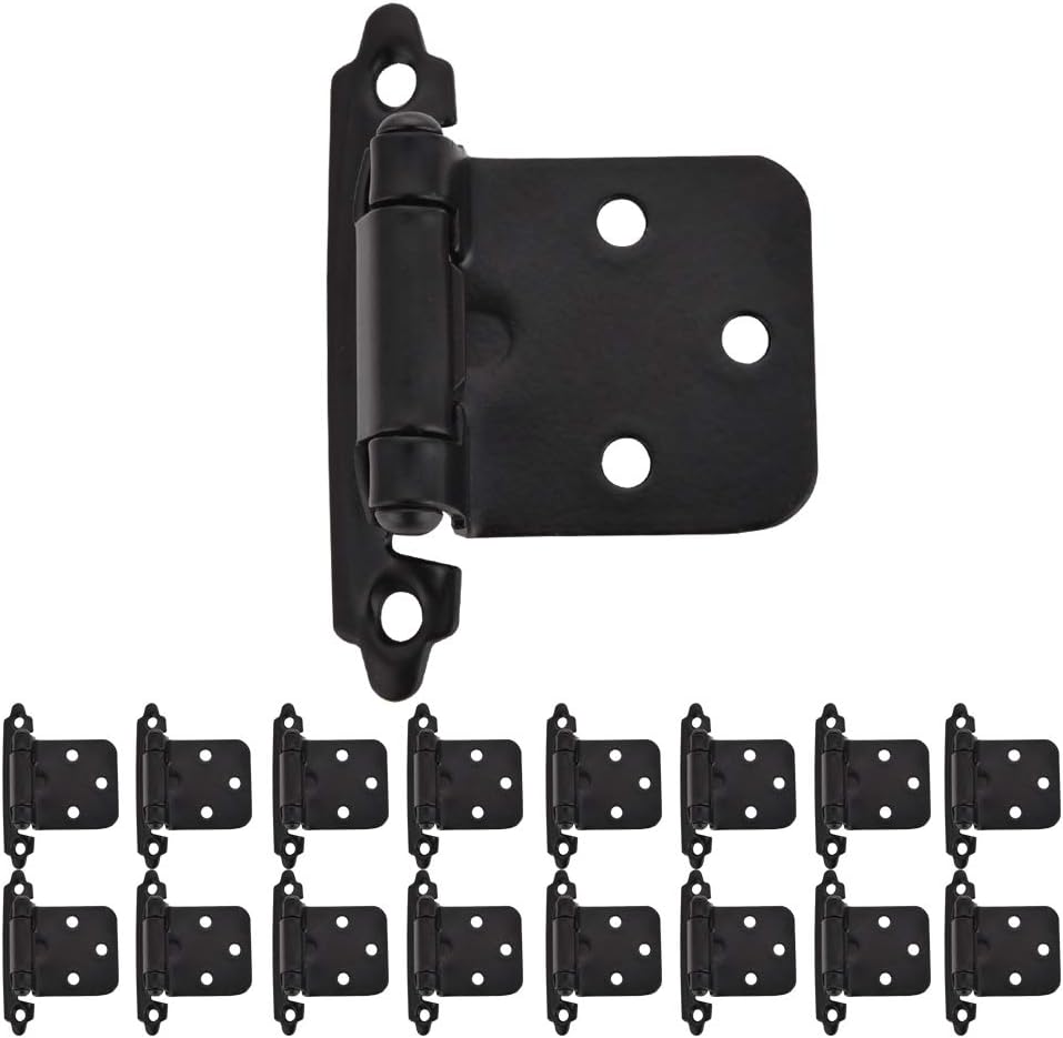 JQK 1/2 Inch Overlay Door Hinges, Flush Hinges, 50 Pack