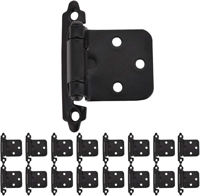 JQK 1/2 Inch Overlay Door Hinges, Flush Hinges, 50 Pack