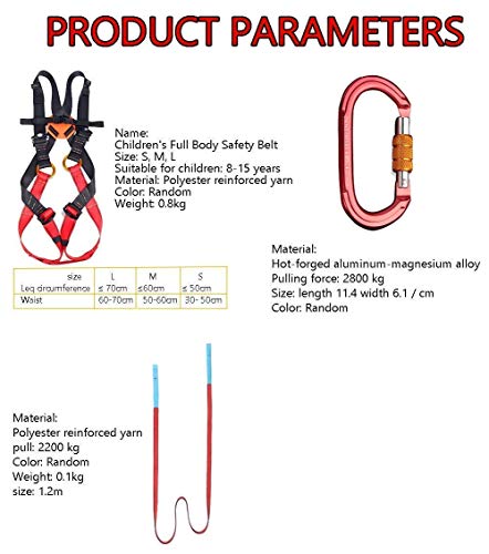 DFJU Klettergurt für Kinder, Sicherheitsgurte für Absturzsicherungen Ganzkörper-Peotection für das Training nach außen… – Bild 3