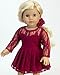 Sophia's 18 Inch Doll Clothes Outfit, 2 Pc. Elegant Berry Long-Sleeved Lace Doll Dress & Hair bow for your 18 Inch American Dolls Clothes & More! Berry Long Sleeve Lace Dress w/Hair bow